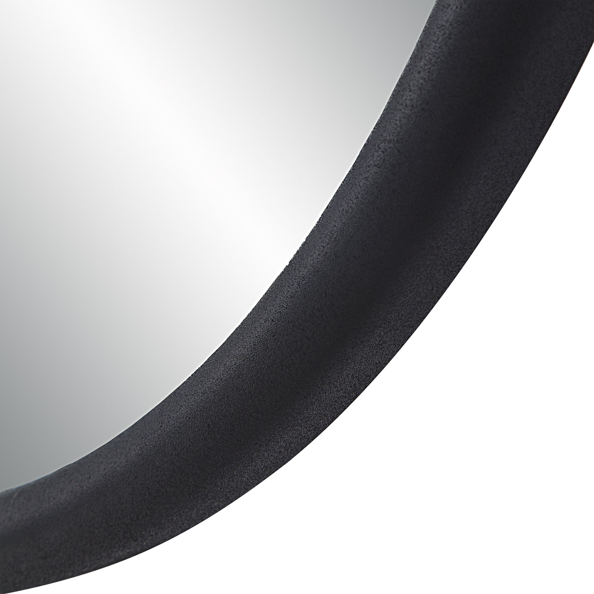 Namur 36" Tall Round Mirror, Matte Black-Mirror-DECOROLALA