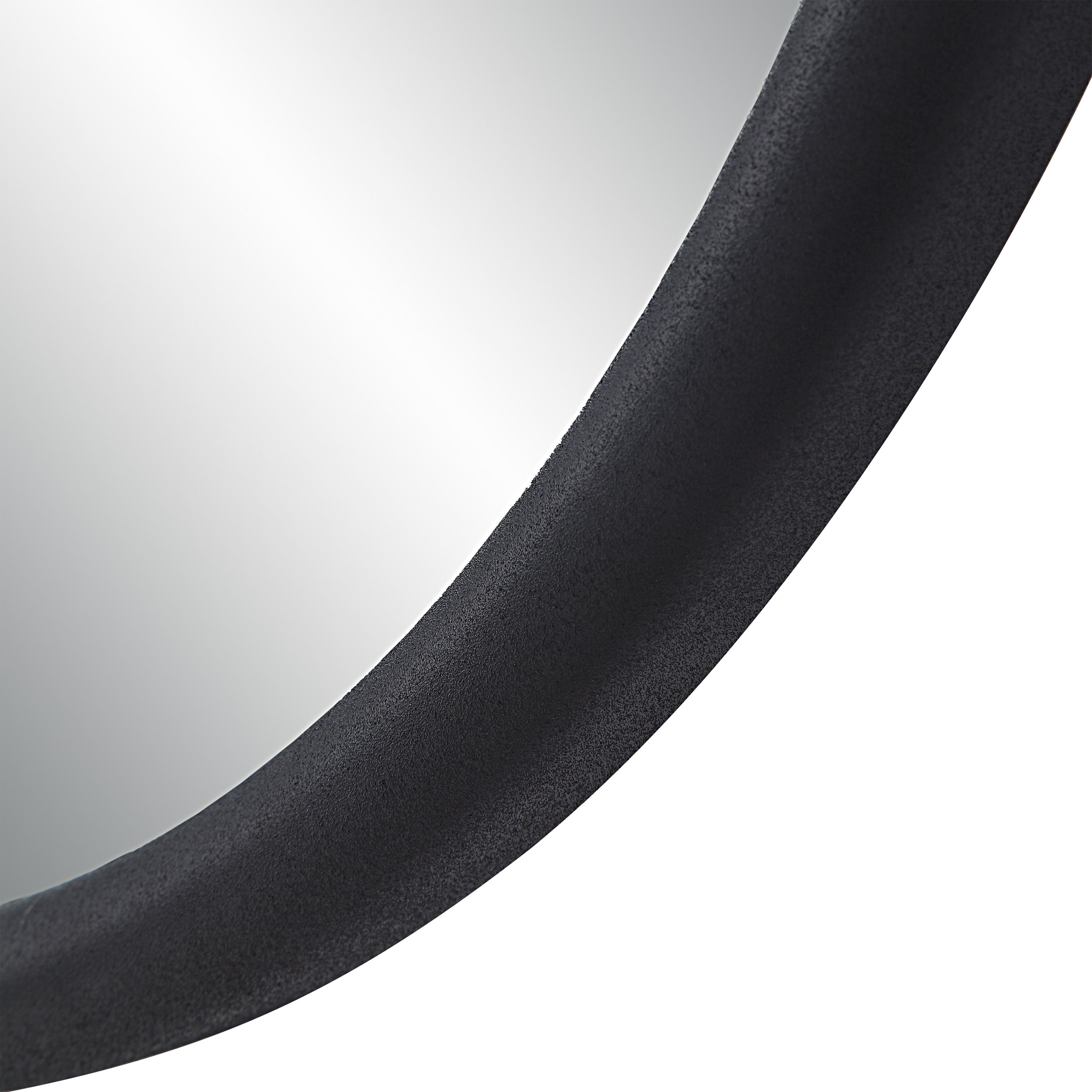 Namur 36" Tall Round Mirror, Matte Black-Mirror-DECOROLALA