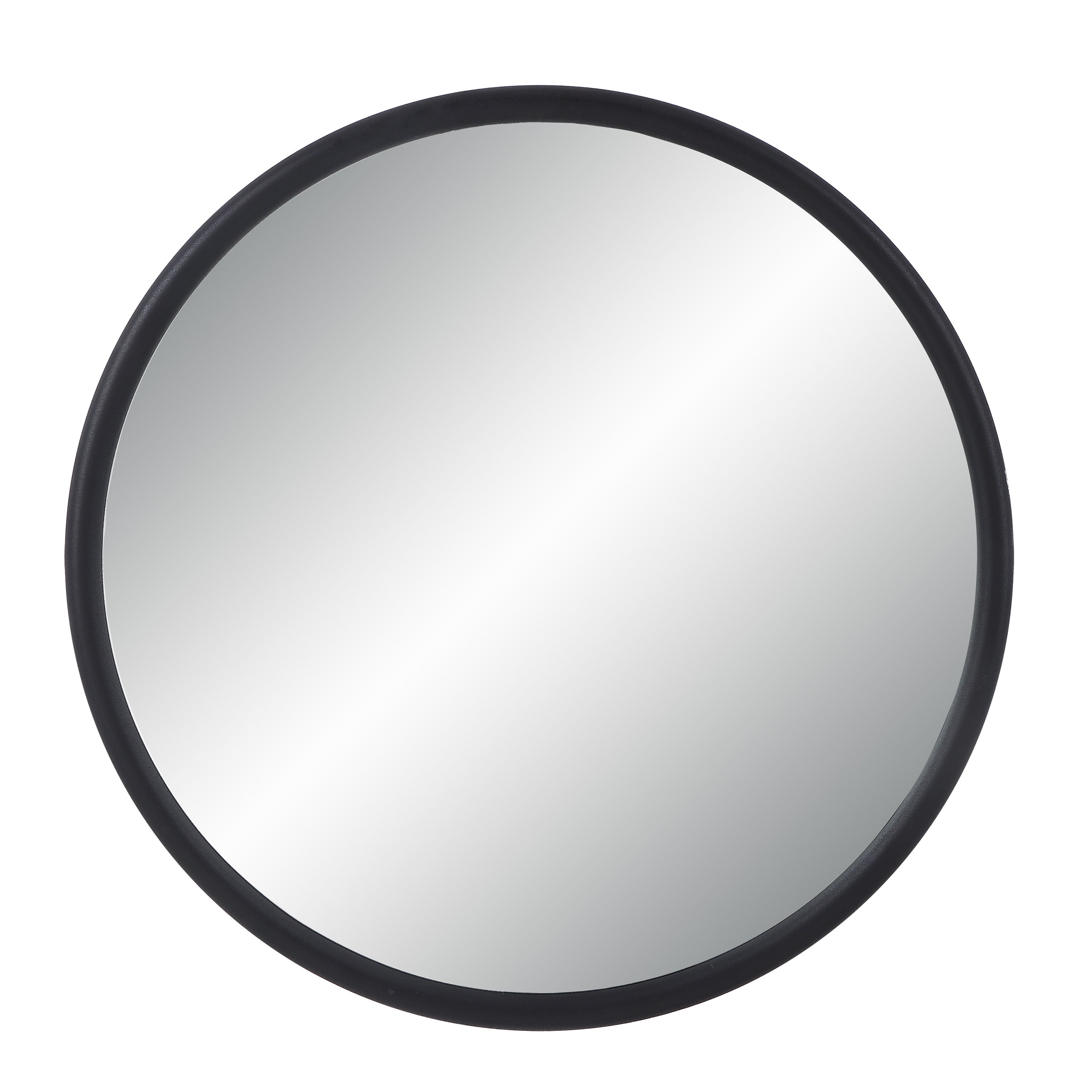 Namur 36" Tall Round Mirror, Matte Black-Mirror-DECOROLALA