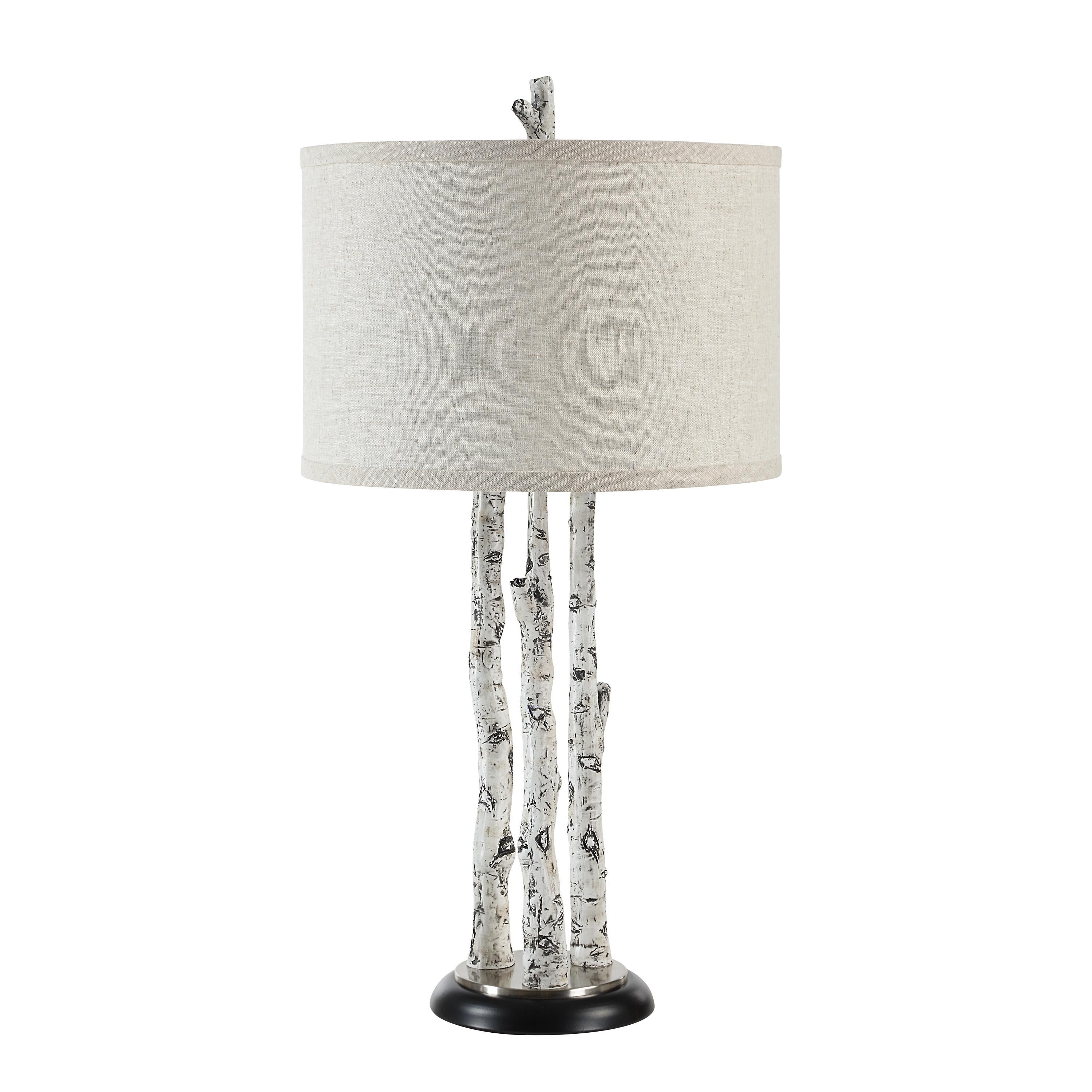 Naousa 29.4" Table Lamp with Grey Linen Shade-Table Lamp-DECOROLALA
