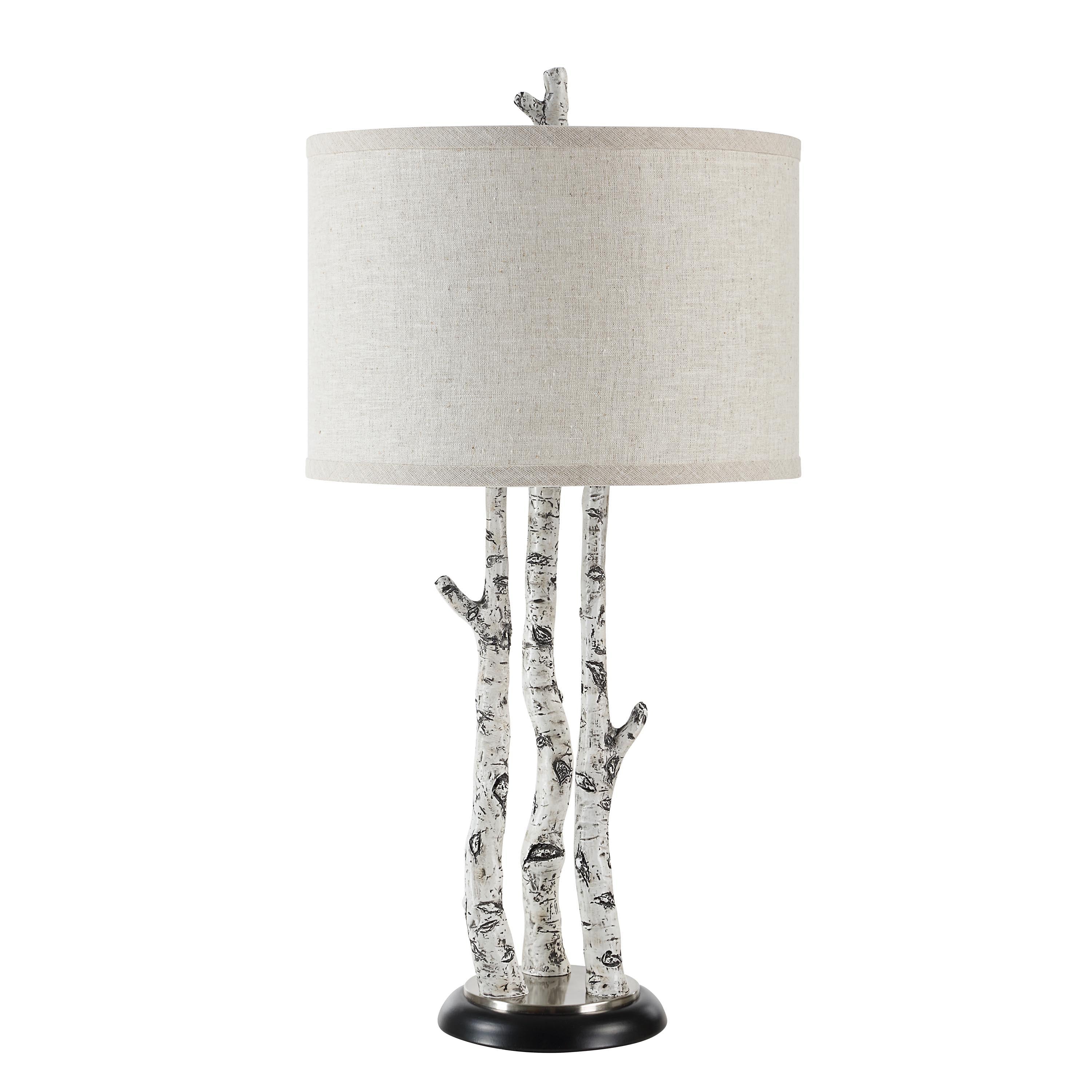 Naousa 29.4" Table Lamp with Grey Linen Shade-Table Lamp-DECOROLALA