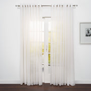 Napa Natural Toned Linen Inspired Sheer Grommet Curtain 108" x 95"-Curtains-DECOROLALA