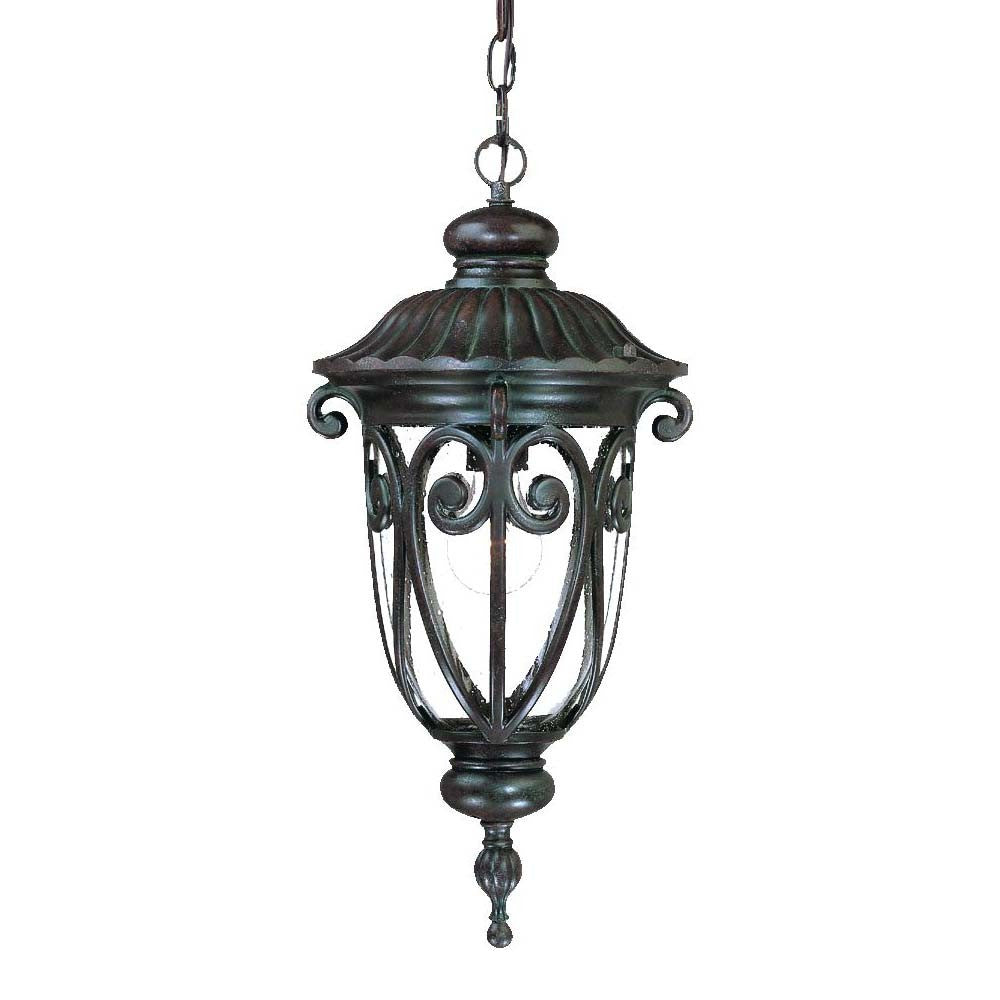 Naples 1-Light Marbelized Mahogany Hanging Light-Chandeliers-DECOROLALA