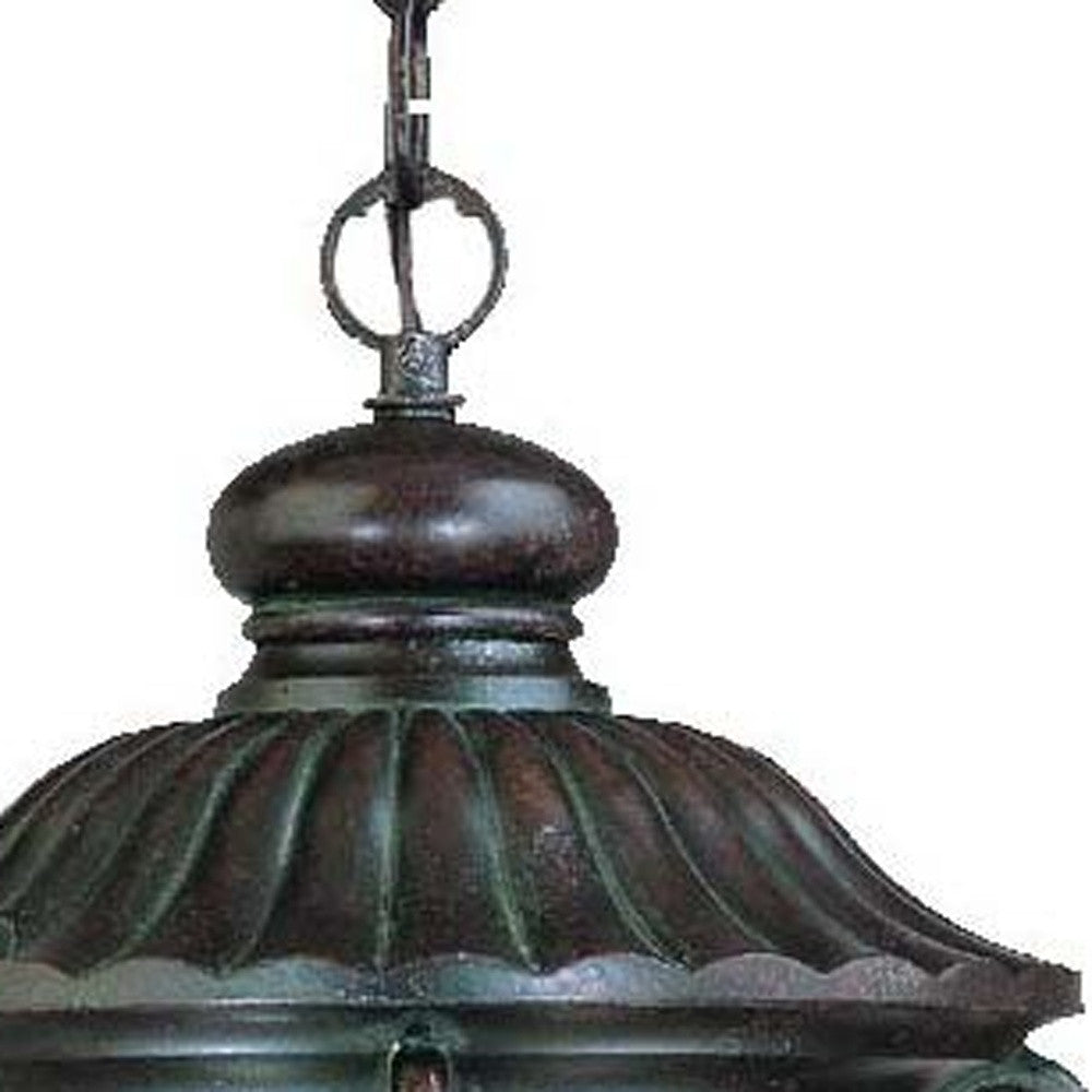 Naples 1-Light Marbelized Mahogany Hanging Light-Chandeliers-DECOROLALA