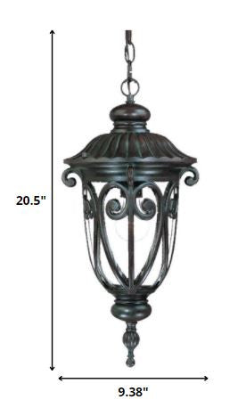 Naples 1-Light Marbelized Mahogany Hanging Light-Chandeliers-DECOROLALA