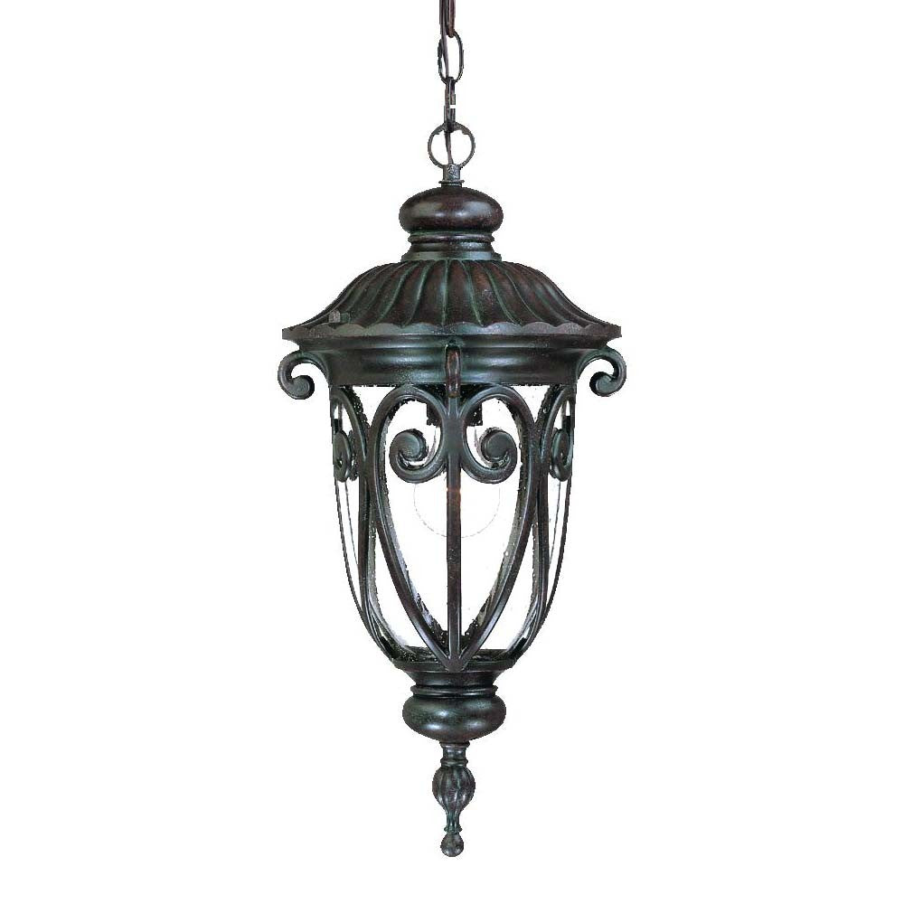 Naples 1-Light Marbelized Mahogany Hanging Light-Chandeliers-DECOROLALA