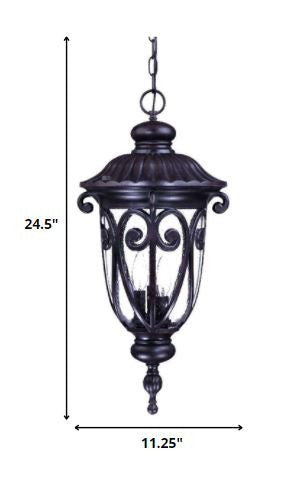 Naples 3-Light Marbelized Mahogany Hanging Light-Chandeliers-DECOROLALA