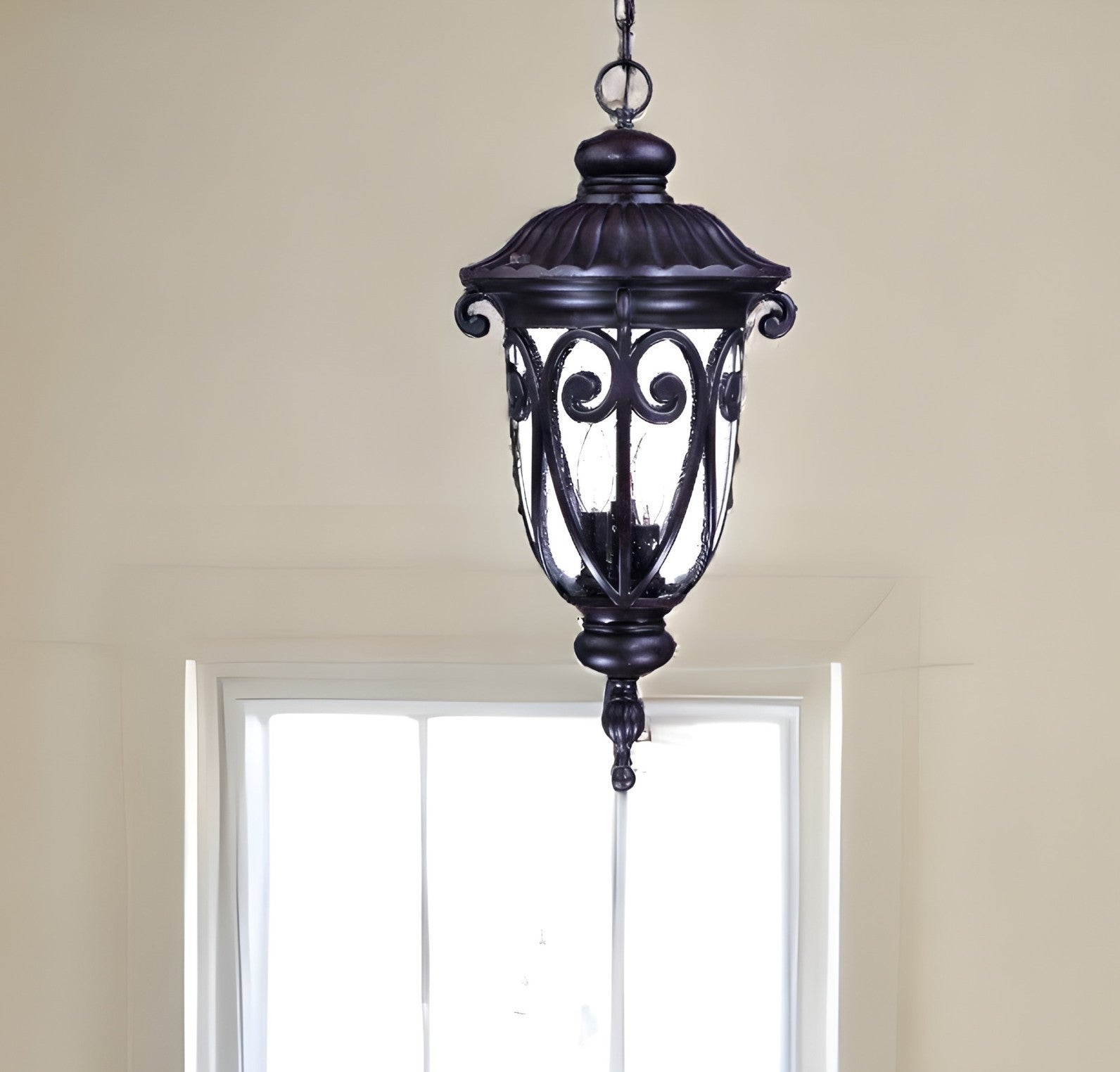 Naples 3-Light Marbelized Mahogany Hanging Light-Chandeliers-DECOROLALA