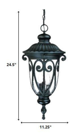 Naples 3-Light Matte Black Hanging Light-Chandeliers-DECOROLALA