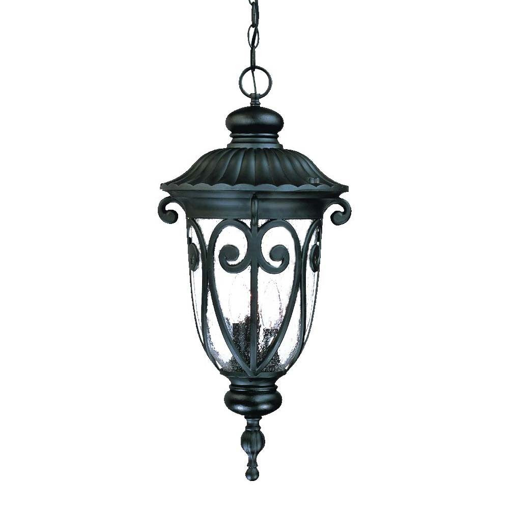 Naples 3-Light Matte Black Hanging Light-Chandeliers-DECOROLALA