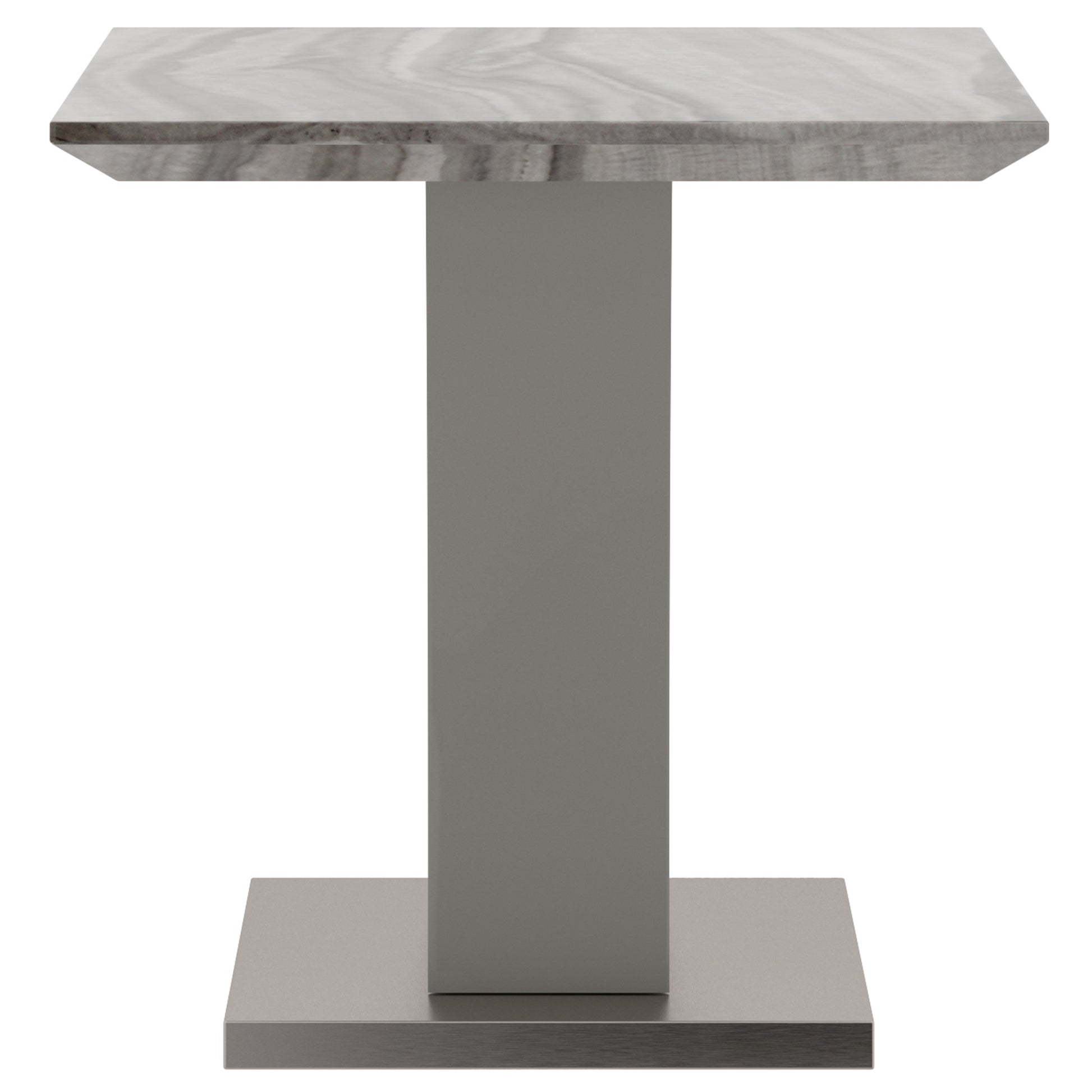 Napoli Accent Table - Grey Marble-Look Geometric Base-DECOROLALA