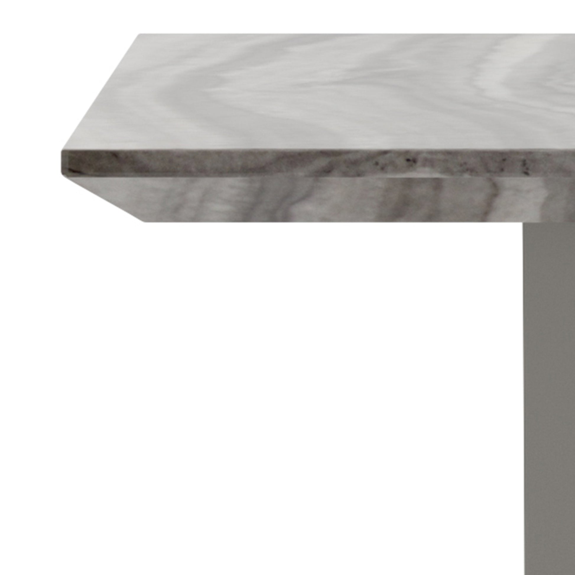 Napoli Accent Table - Grey Marble-Look Geometric Base-DECOROLALA