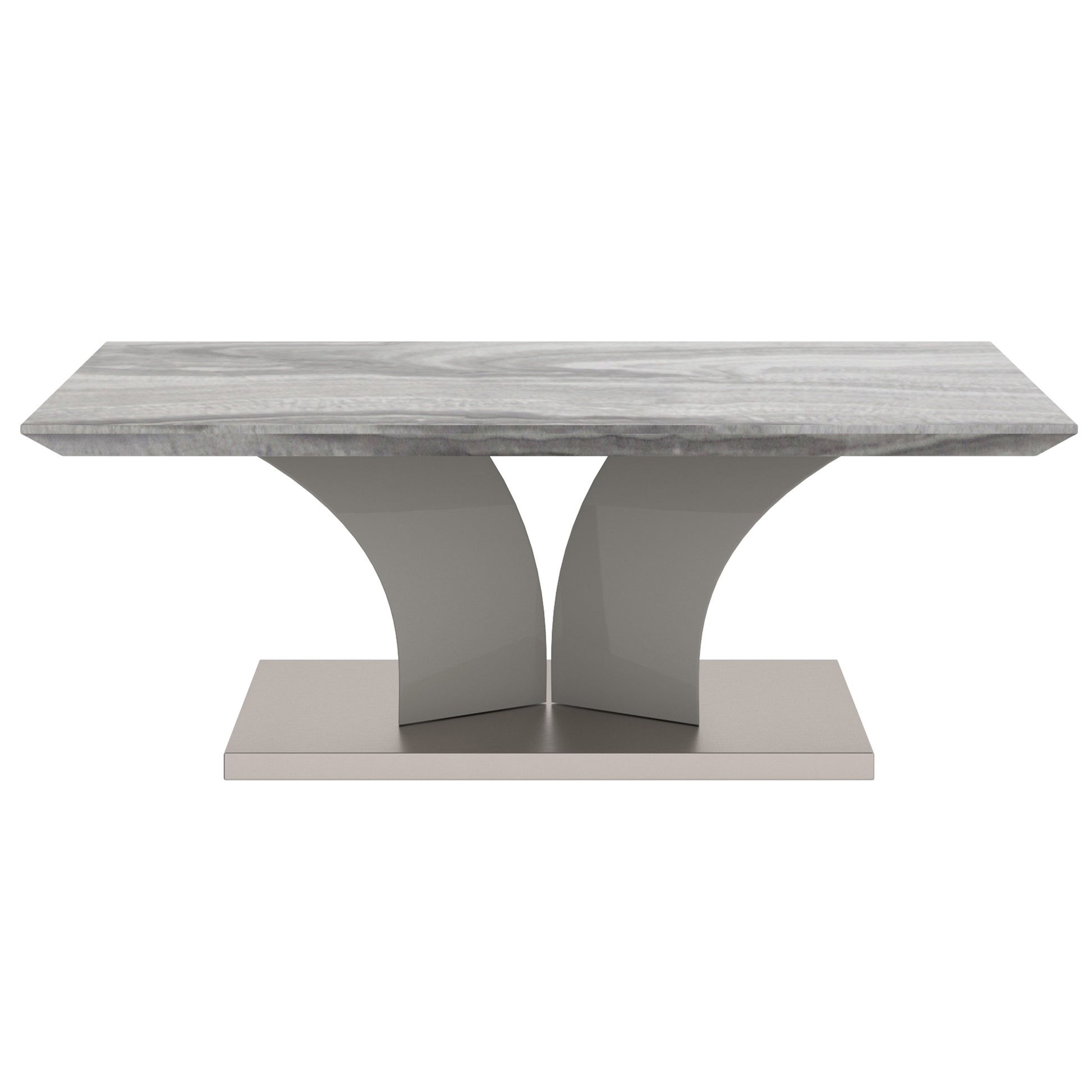 Napoli Coffee Table - Grey Marble-Look Geometric Base-DECOROLALA