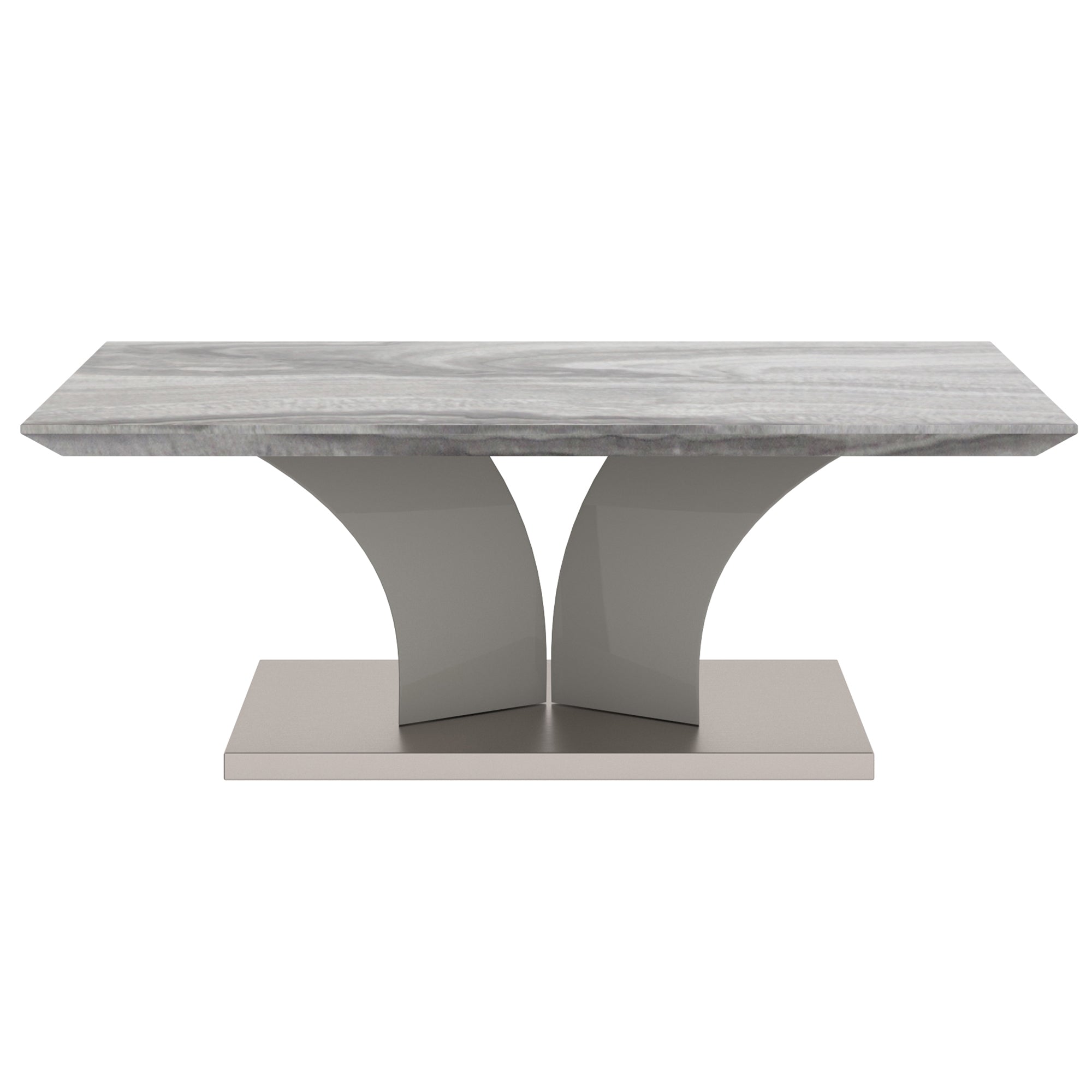 Napoli Coffee Table - Grey Marble-Look Geometric Base-DECOROLALA