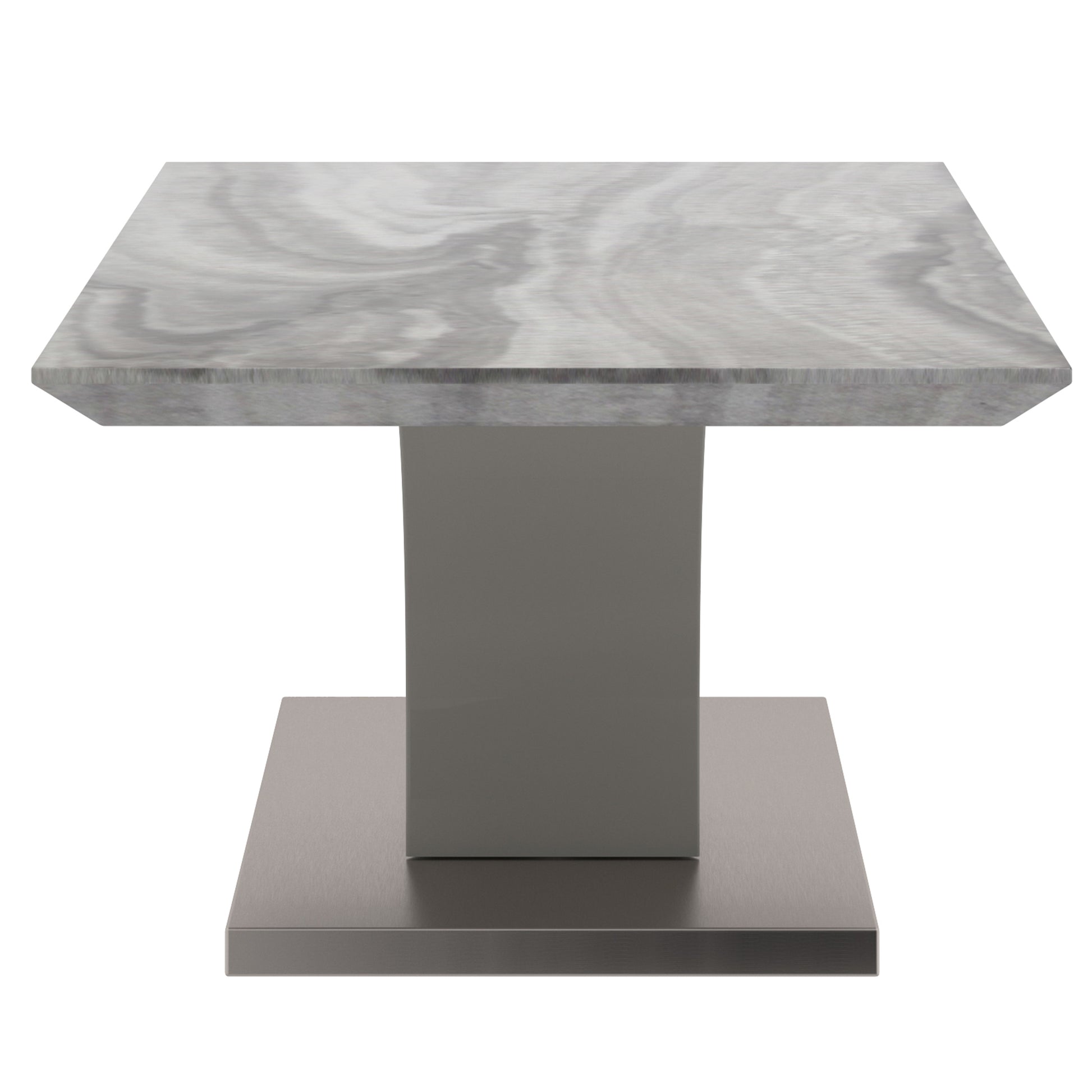 Napoli Coffee Table - Grey Marble-Look Geometric Base-DECOROLALA