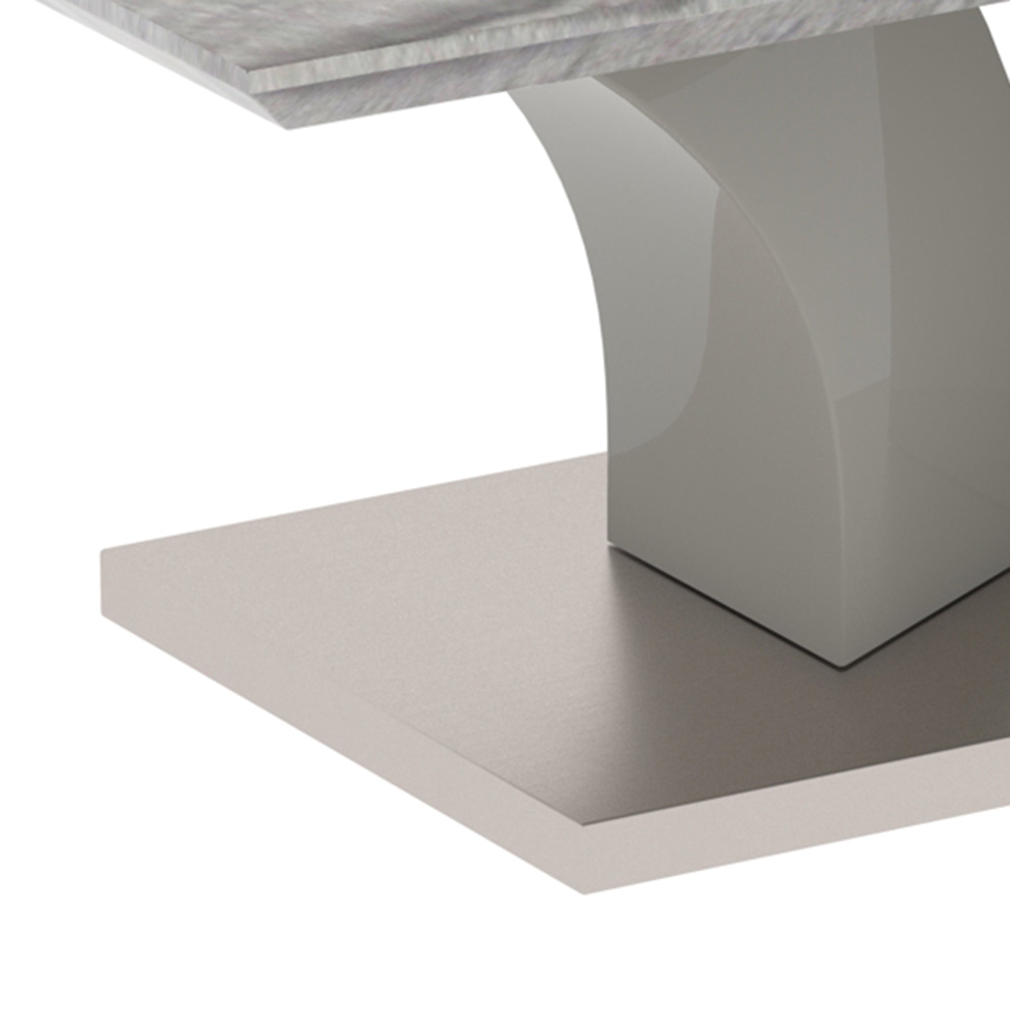 Napoli Coffee Table - Grey Marble-Look Geometric Base-DECOROLALA