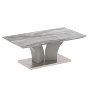 Napoli Coffee Table - Grey Marble-Look Geometric Base-DECOROLALA