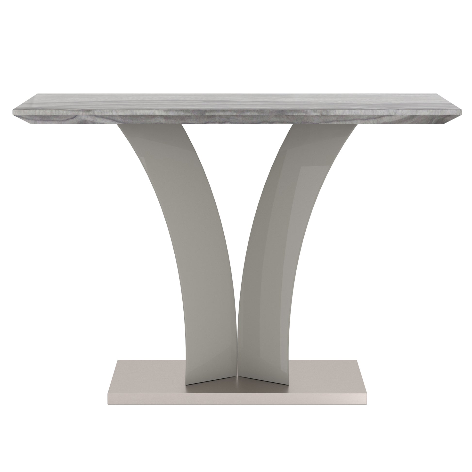 Napoli Console Table - Grey Marble-Look Geometric Base-DECOROLALA