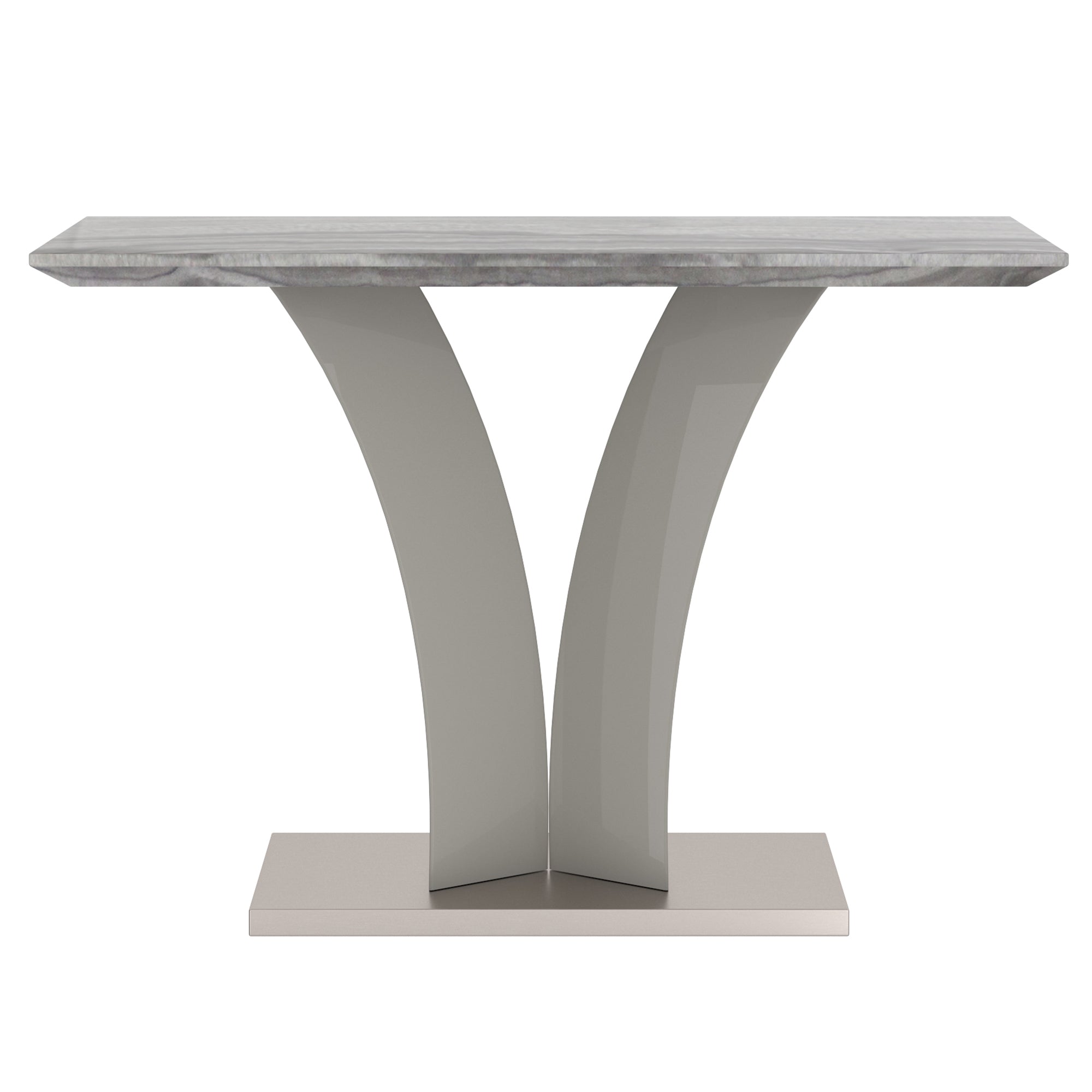 Napoli Console Table - Grey Marble-Look Geometric Base-DECOROLALA