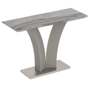 Napoli Console Table - Grey Marble-Look Geometric Base-DECOROLALA