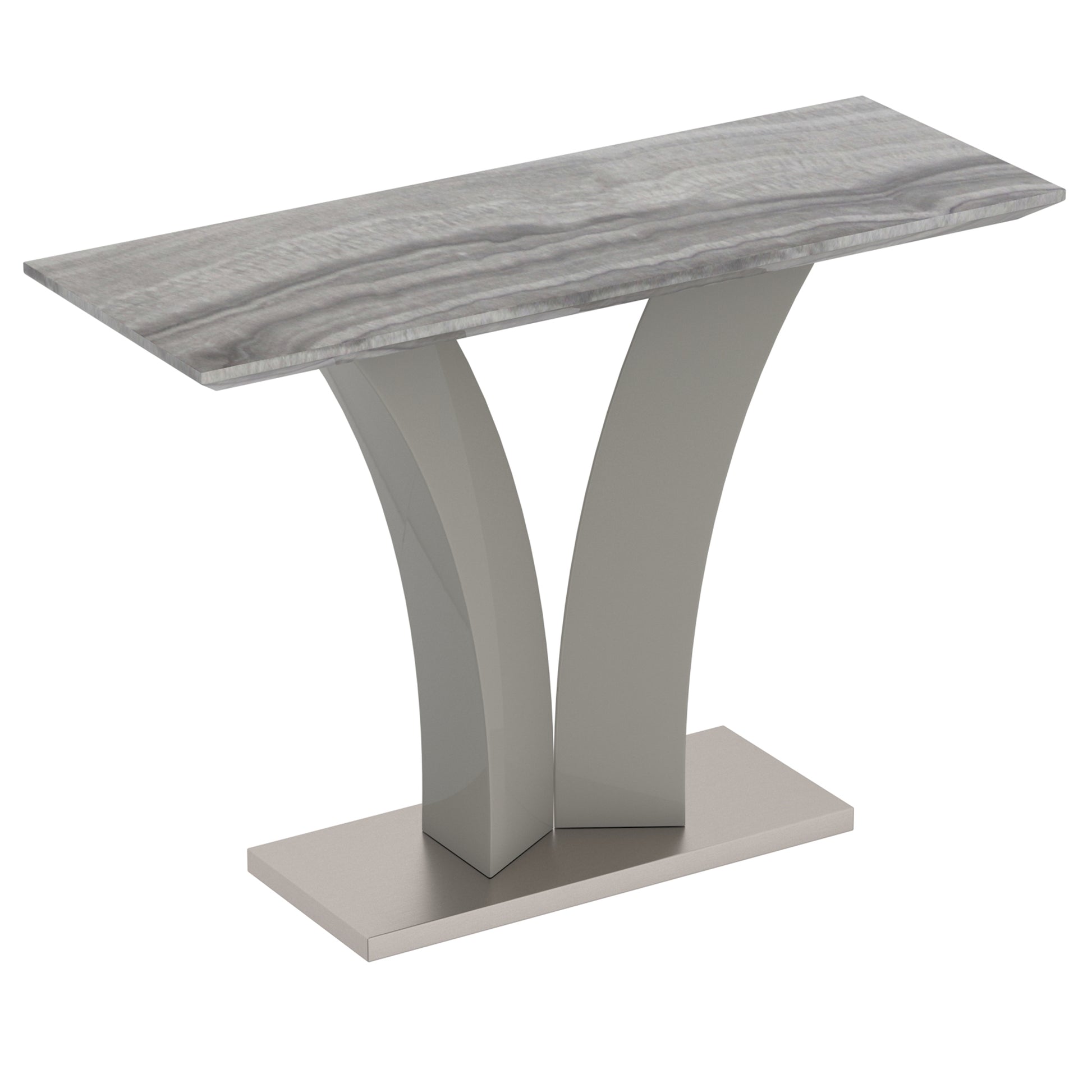 Napoli Console Table - Grey Marble-Look Geometric Base-DECOROLALA