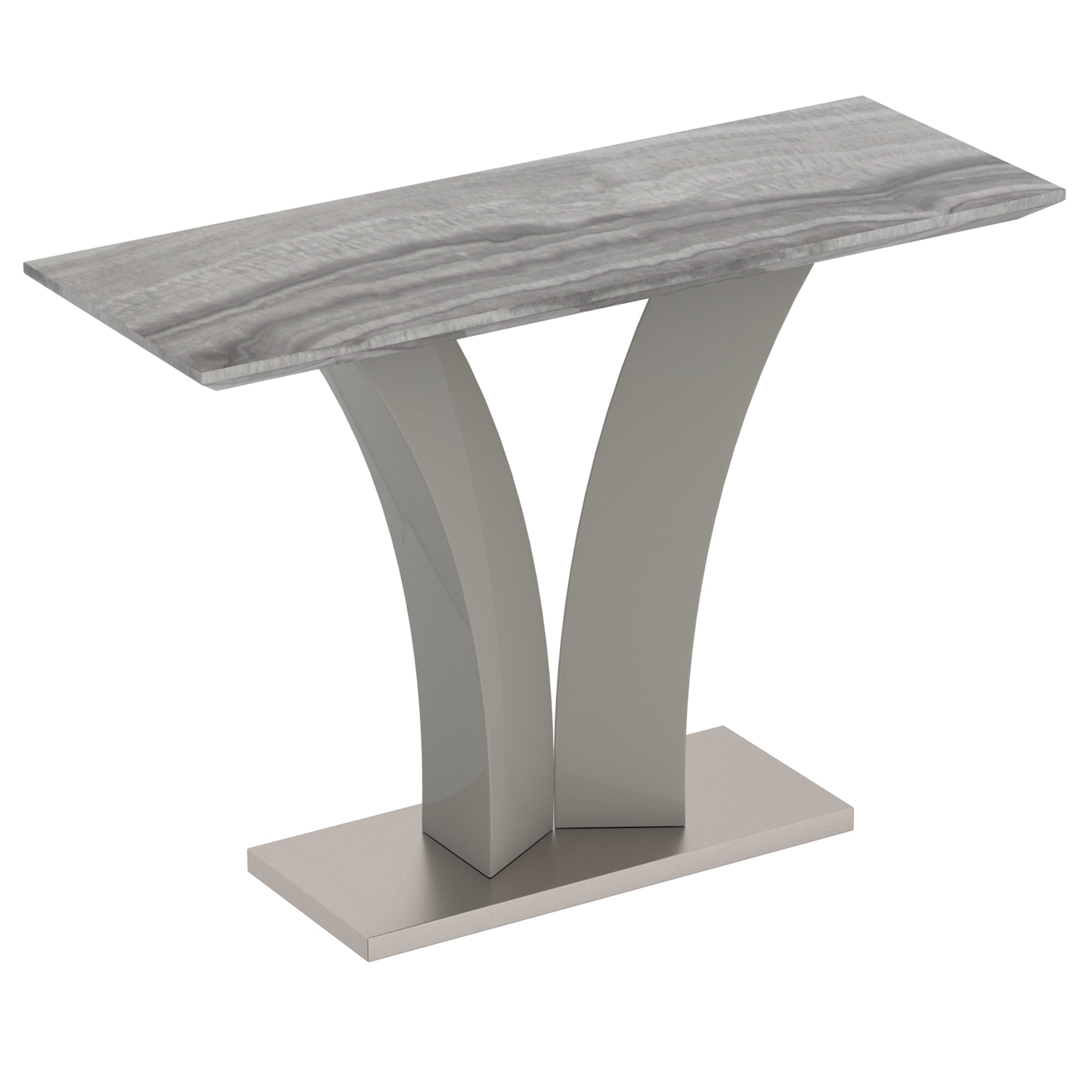 Napoli Console Table - Grey Marble-Look Geometric Base-DECOROLALA
