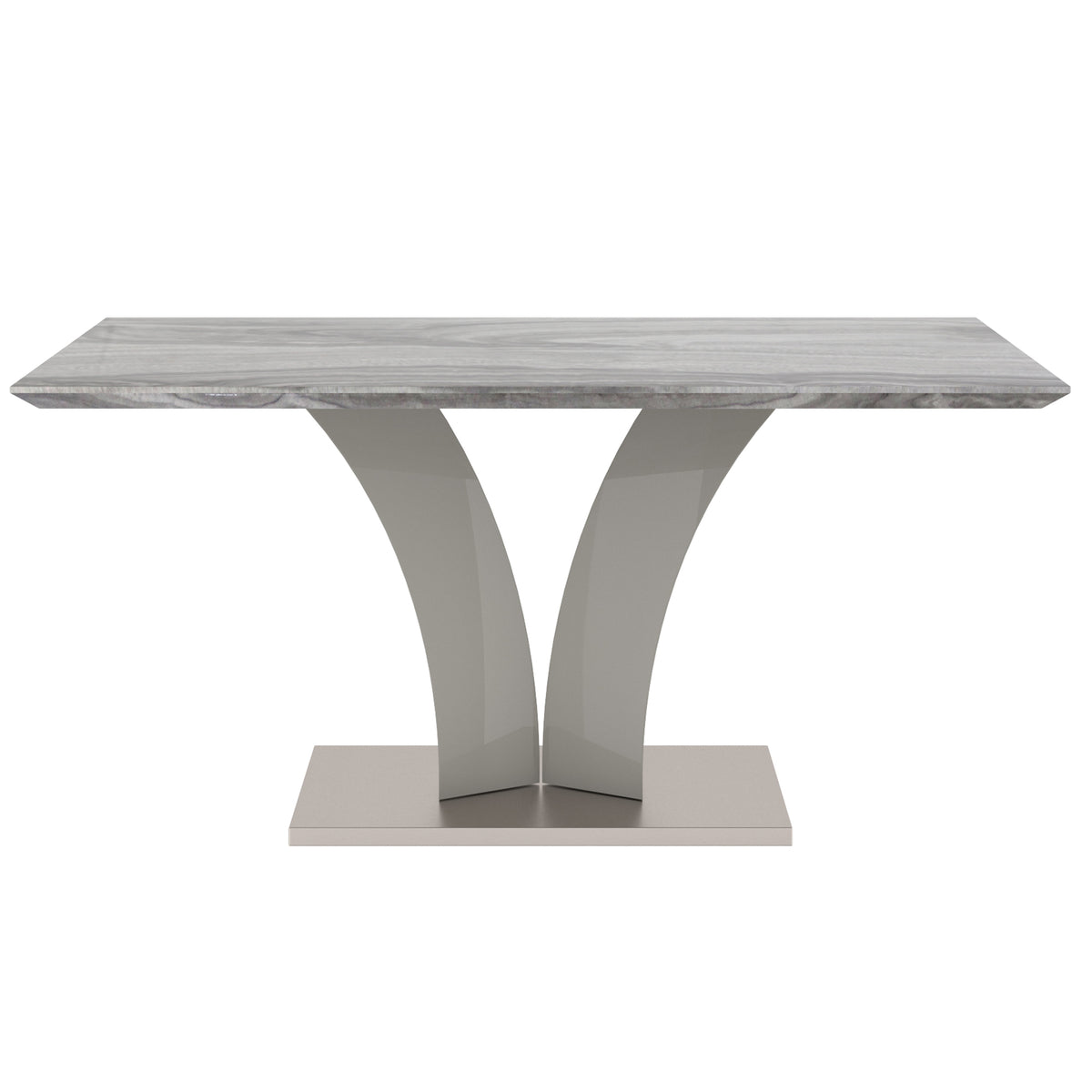 Napoli Dining Table - Grey Marble-Look Modern Geometric Base-DECOROLALA