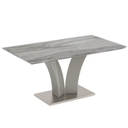 Napoli Dining Table - Grey Marble-Look Modern Geometric Base-DECOROLALA