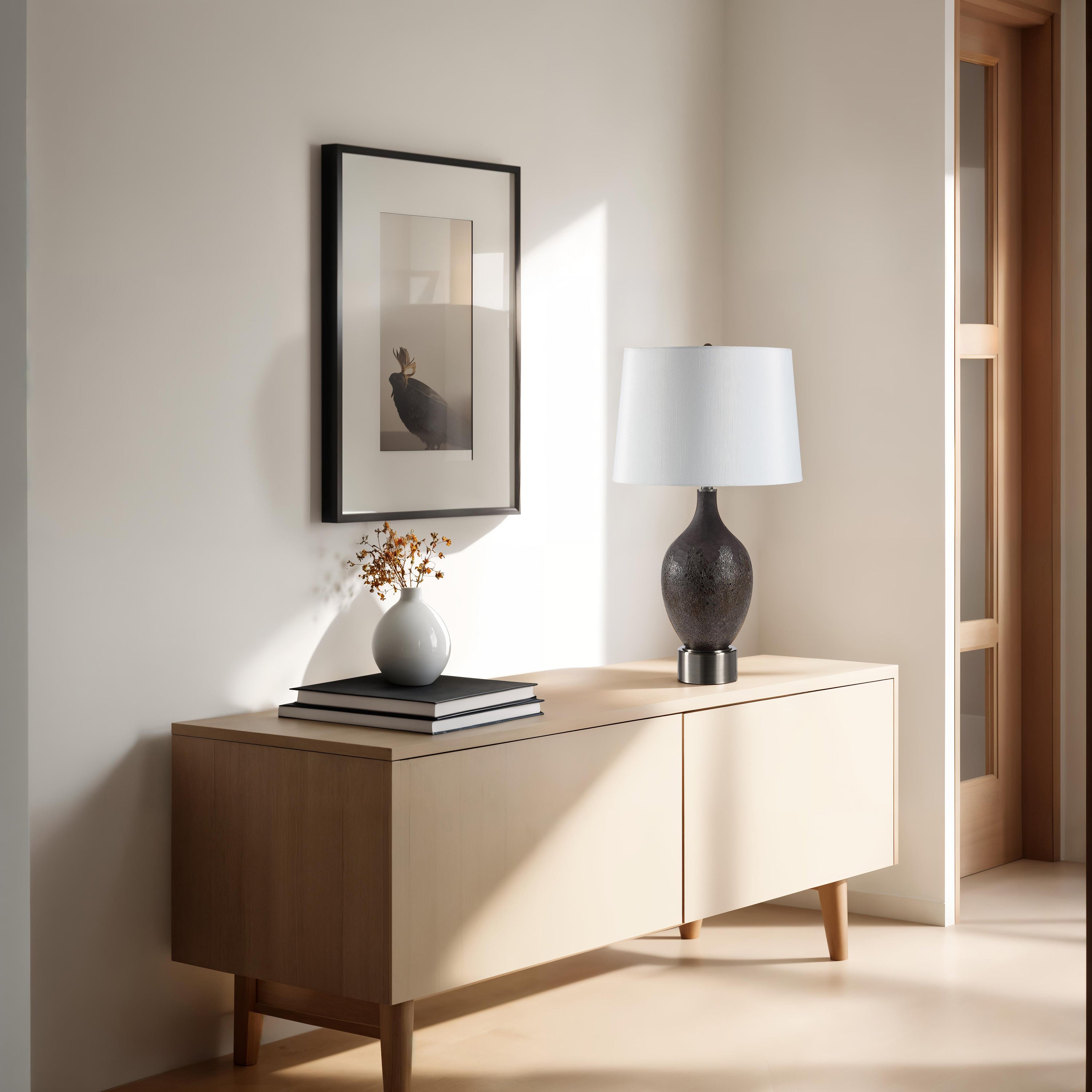 Napora 26" Height Table Lamp, Brown-Table Lamp-DECOROLALA