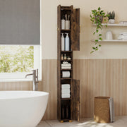 Narrow Bathroom Storage Cabinet 69.5" Tall - Rustic Brown-Floor Cabinets-DECOROLALA