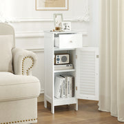 Narrow Bathroom Storage Cabinet - White 13" Slim Floor Organizer-Floor Cabinets-DECOROLALA