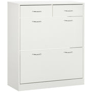 Narrow Shoe Cabinet - 2 Flip Drawers 12-Pair White-Home Furnishings > Storage & Organization > Shoe Storage Cabinets & Racks-DECOROLALA