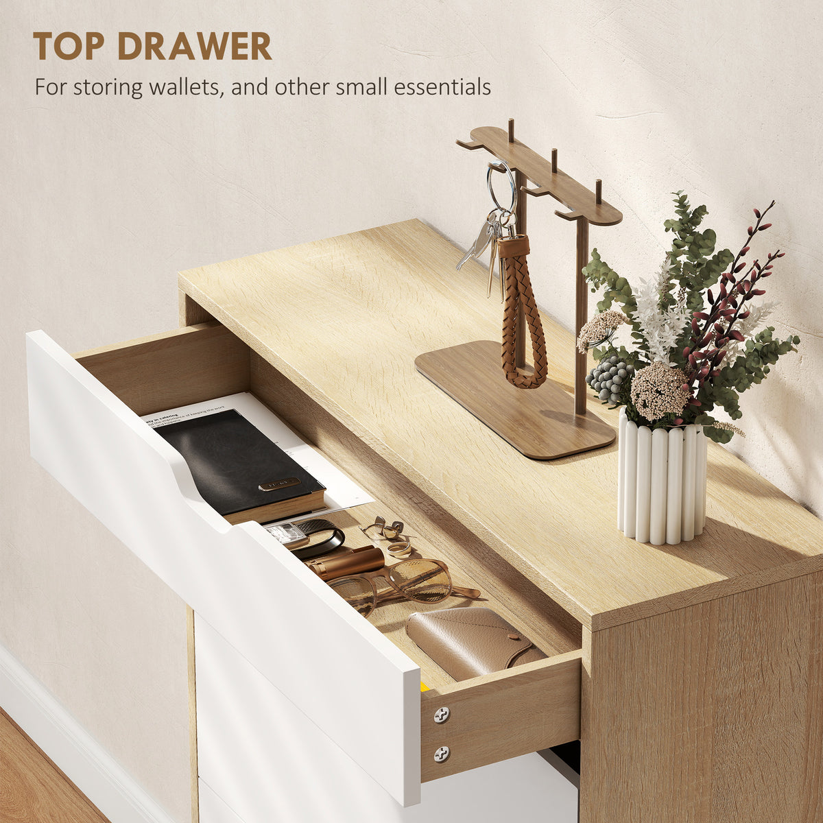 Narrow Shoe Cabinet - 2 Flip Drawers White 28" W-Home Furnishings > Storage & Organization > Shoe Storage Cabinets & Racks-DECOROLALA