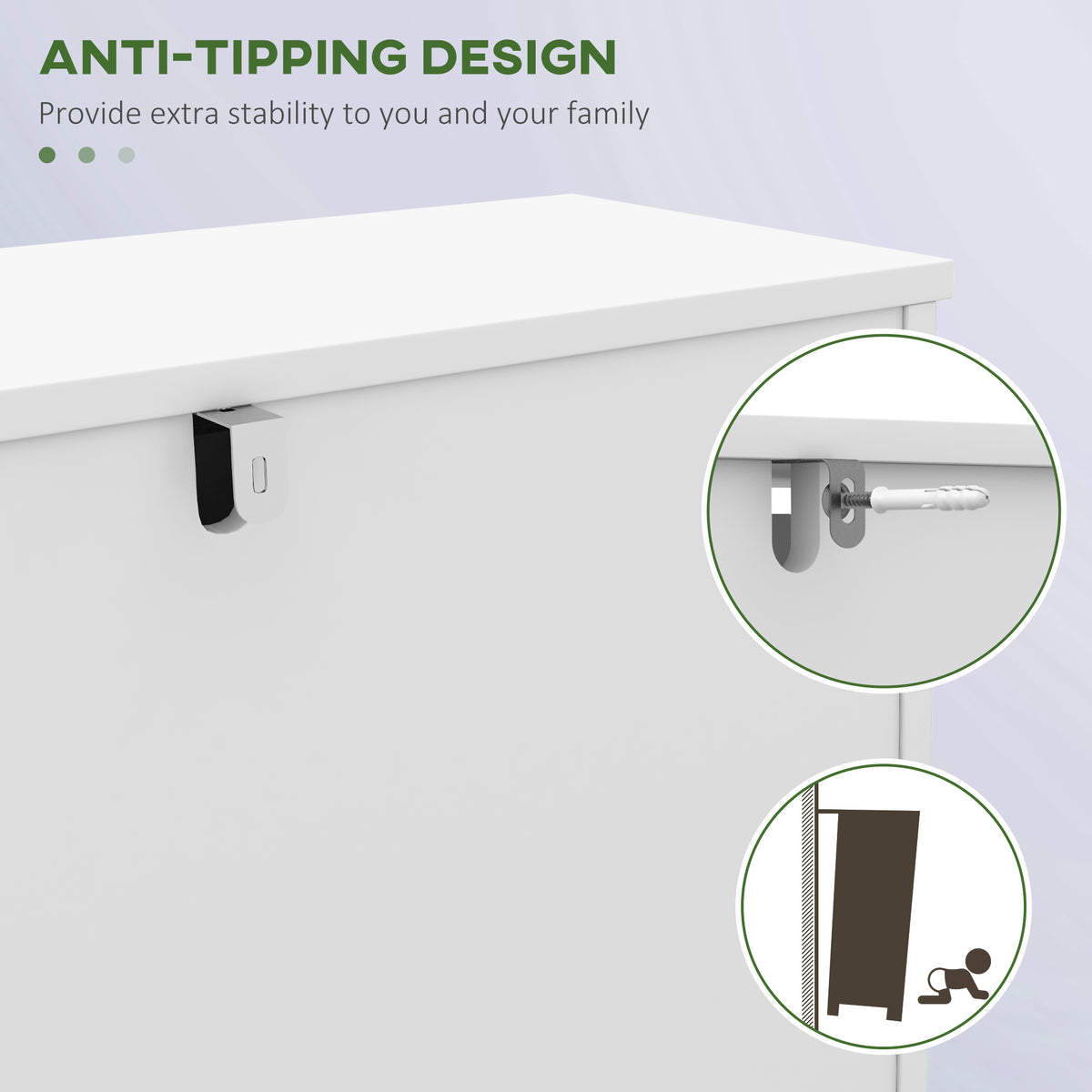 Narrow Shoe Cabinet - 3 Flip Drawers 12-Pair White-Home Furnishings > Storage & Organization > Shoe Storage Cabinets & Racks-DECOROLALA