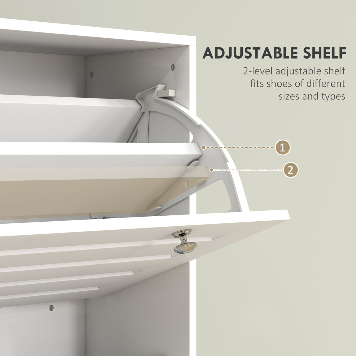 Narrow Shoe Cabinet - 3 Flip Drawers, 18-24 Pairs, White-Home Furnishings > Storage & Organization > Shoe Storage Cabinets & Racks-DECOROLALA