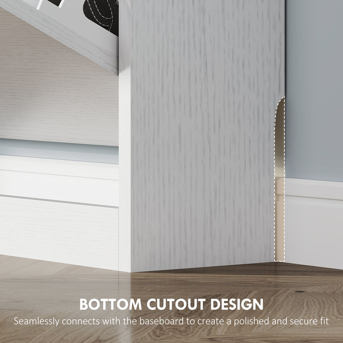 Narrow Shoe Cabinet - 3 Flip Drawers - 31.5" W White-Home Furnishings > Storage & Organization > Shoe Storage Cabinets & Racks-DECOROLALA