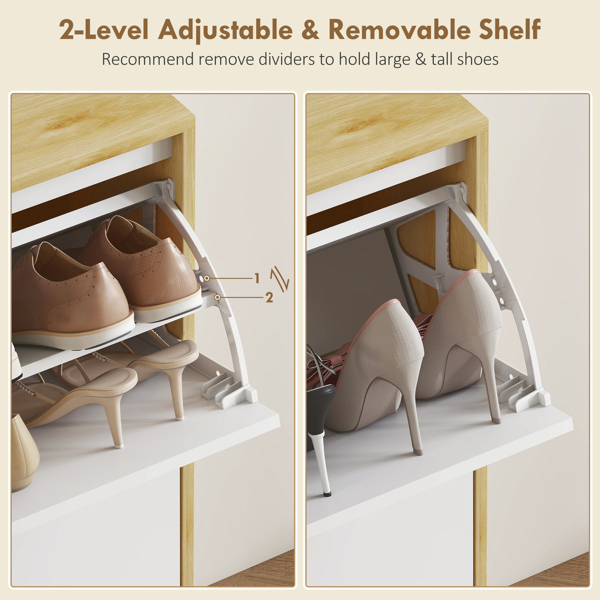 Narrow Shoe Cabinet - High Gloss White 16 Pair Storage-Home Furnishings > Storage & Organization > Shoe Storage Cabinets & Racks-DECOROLALA