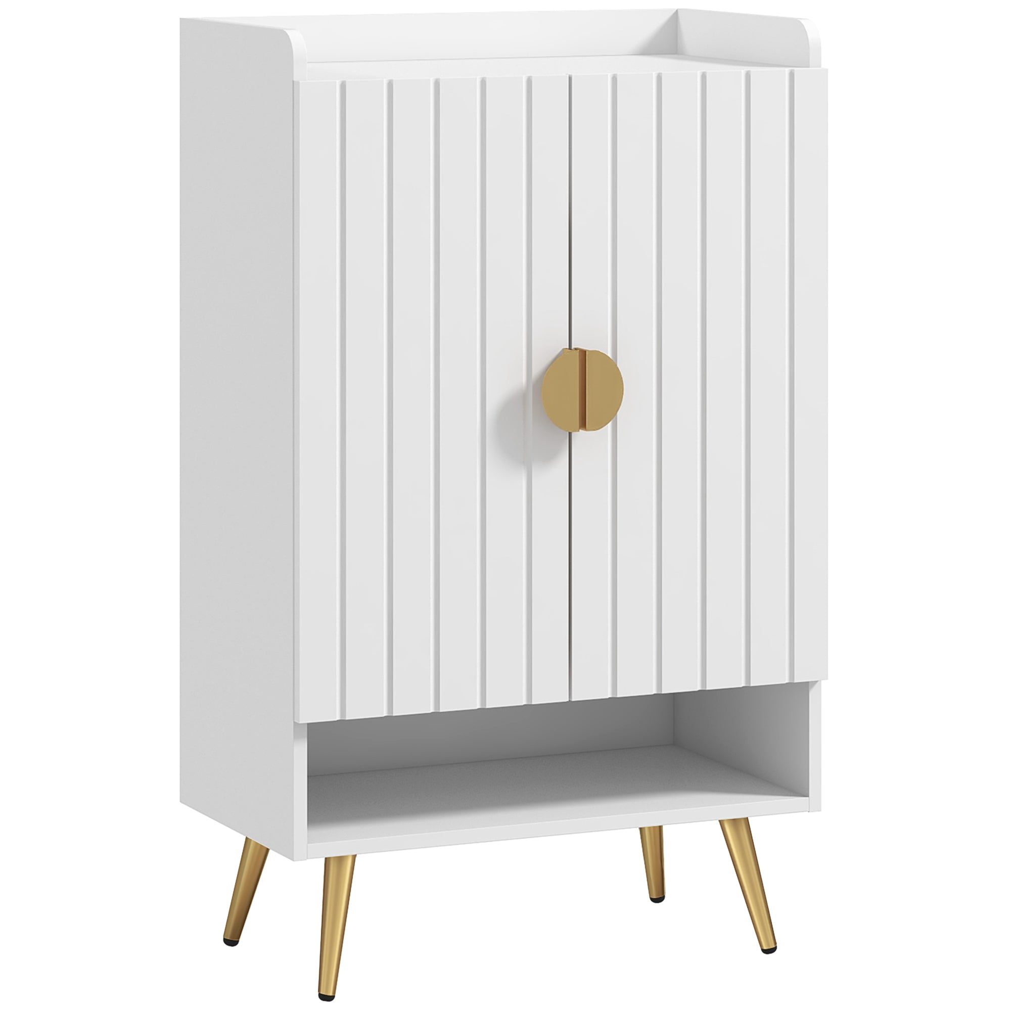 Narrow Shoe Storage Cabinet - White 15 Pair Capacity-Home Furnishings > Storage & Organization > Shoe Storage Cabinets & Racks-DECOROLALA