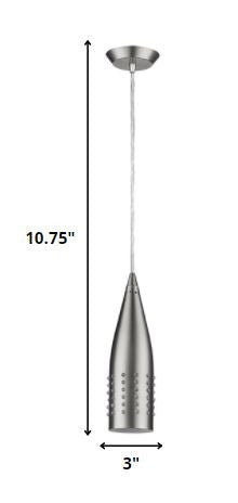 Narrow Silver Hanging Light with Glass Studs-Chandeliers-DECOROLALA