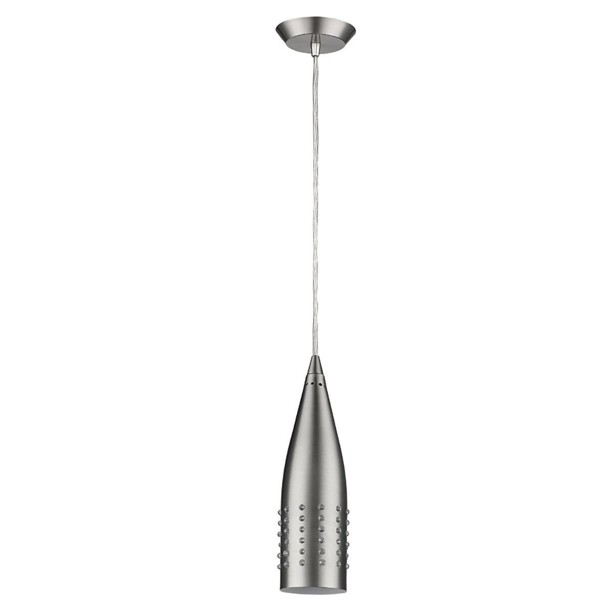 Narrow Silver Hanging Light with Glass Studs-Chandeliers-DECOROLALA