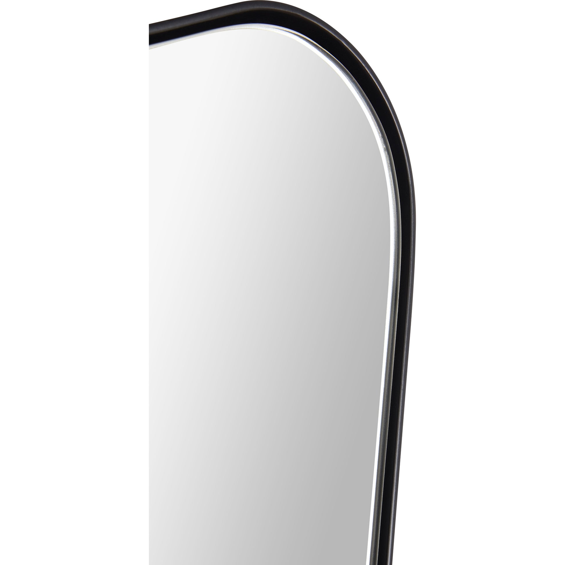 Nashua 36" Tall Rectangle Wall Mirror, Black-Mirror-DECOROLALA