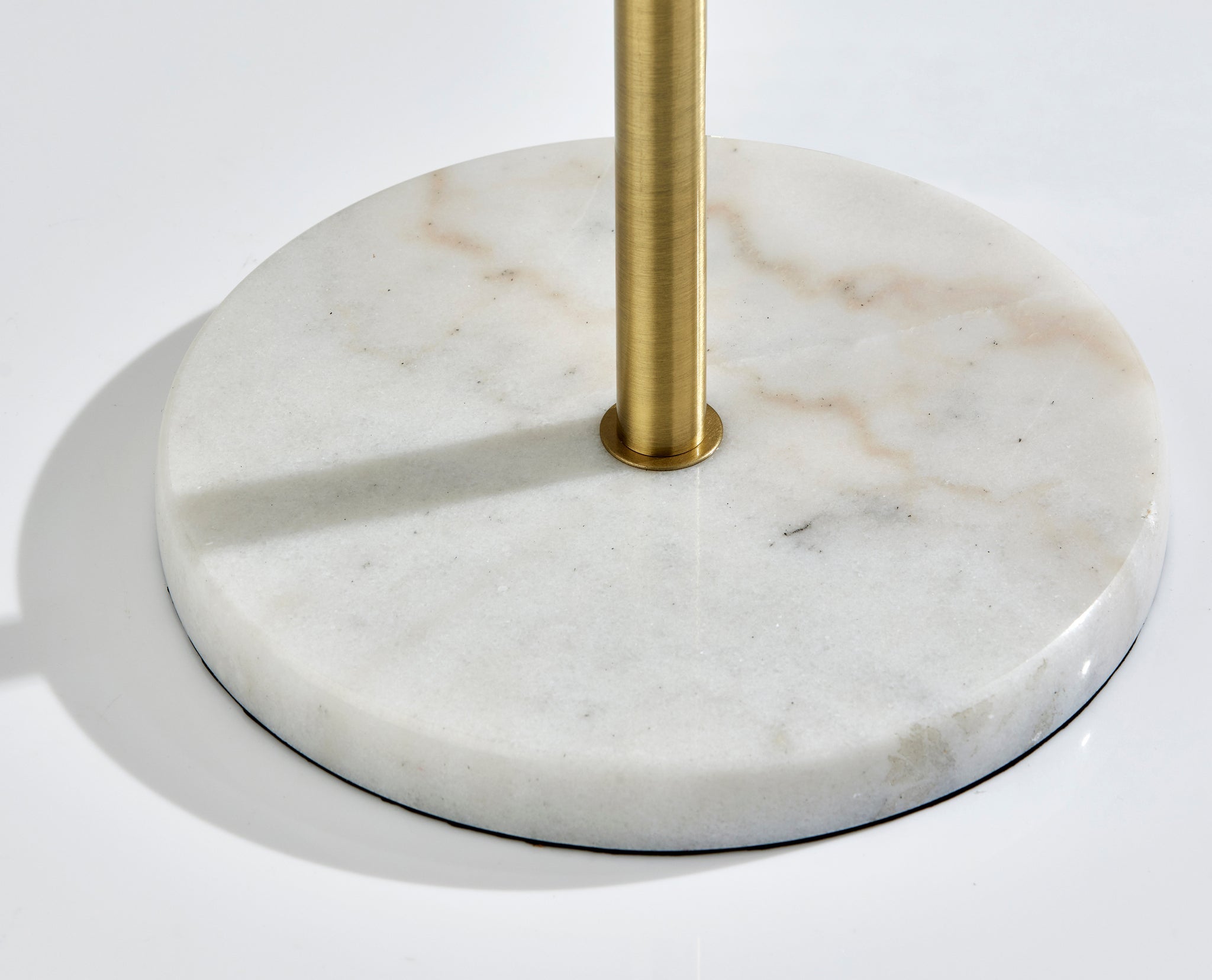 Natasha 2-Light Floor Lamp - Marble Base Brass-Lighting-DECOROLALA