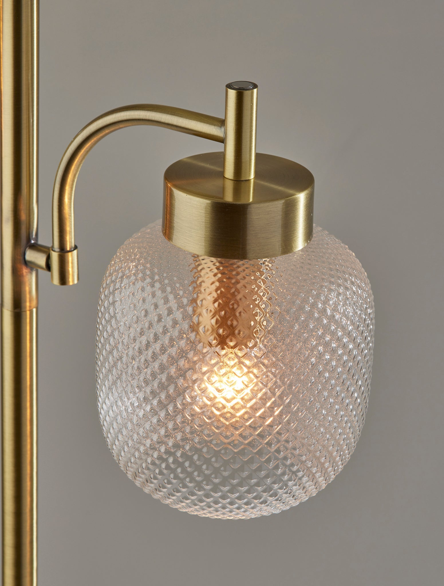 Natasha 2-Light Floor Lamp - Marble Base Brass-Lighting-DECOROLALA