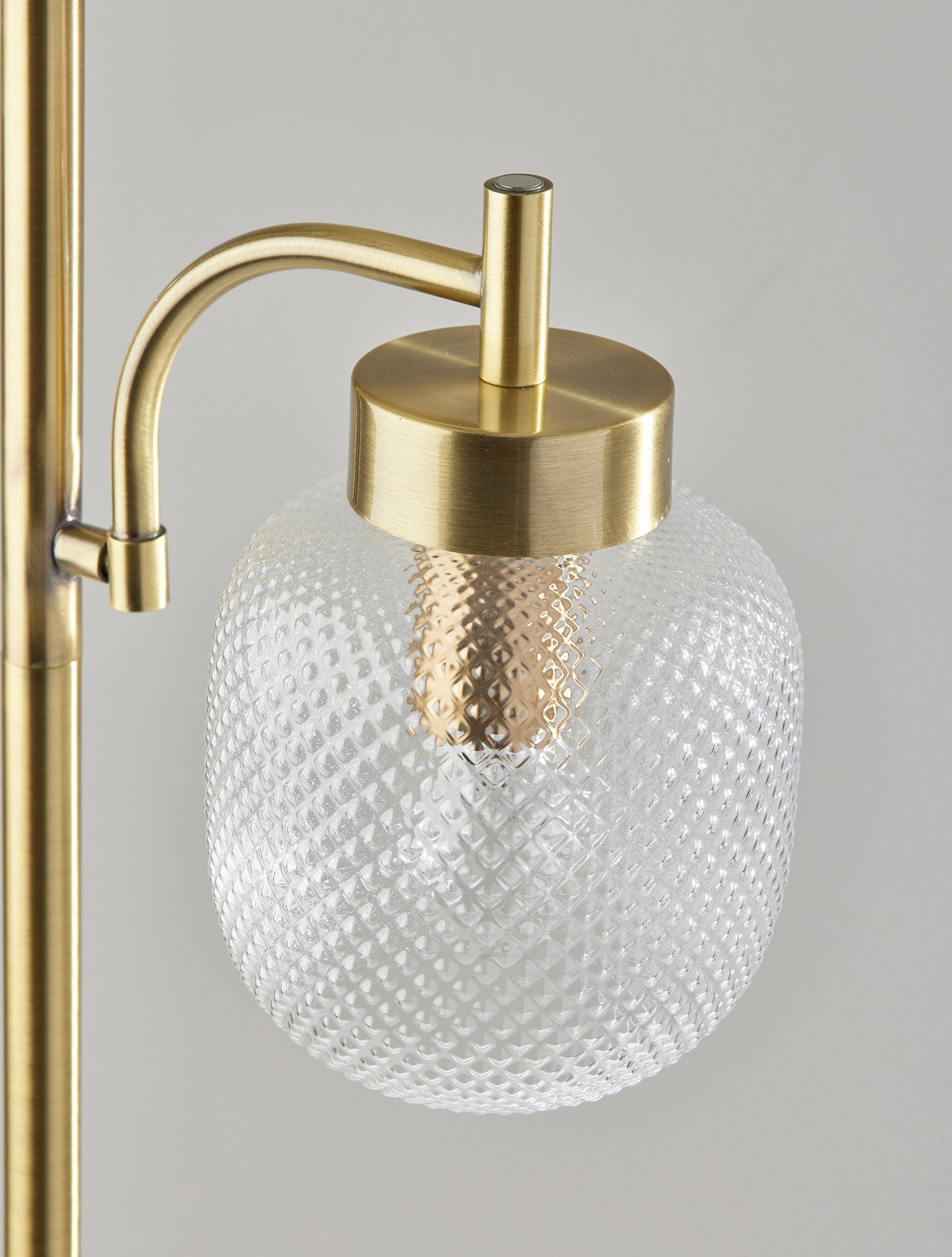 Natasha 2-Light Floor Lamp - Marble Base Brass-Lighting-DECOROLALA