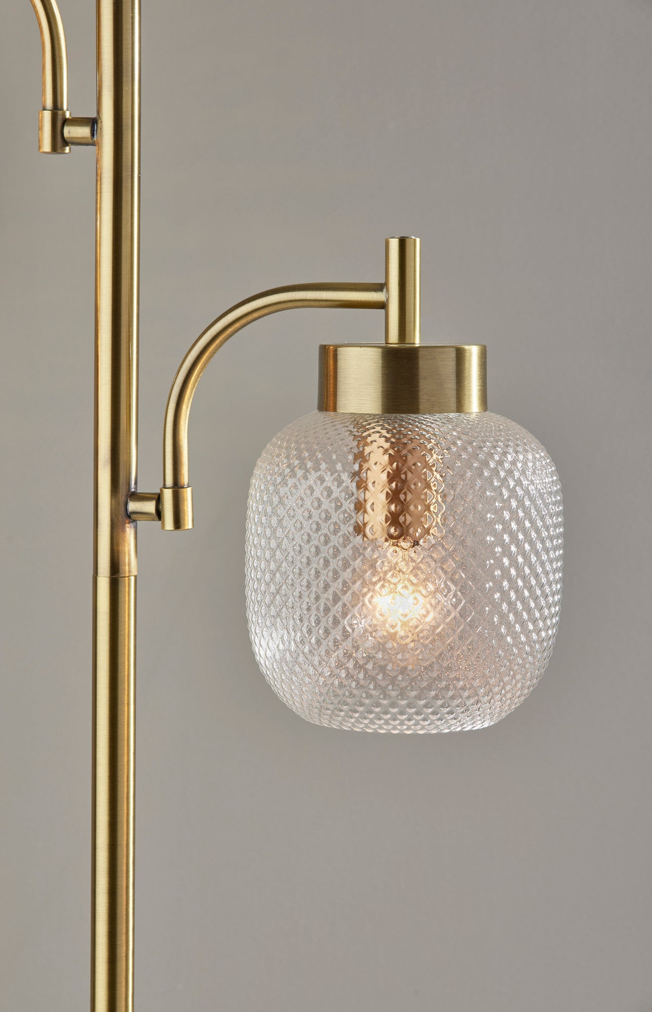 Natasha 2-Light Floor Lamp - Marble Base Brass-Lighting-DECOROLALA