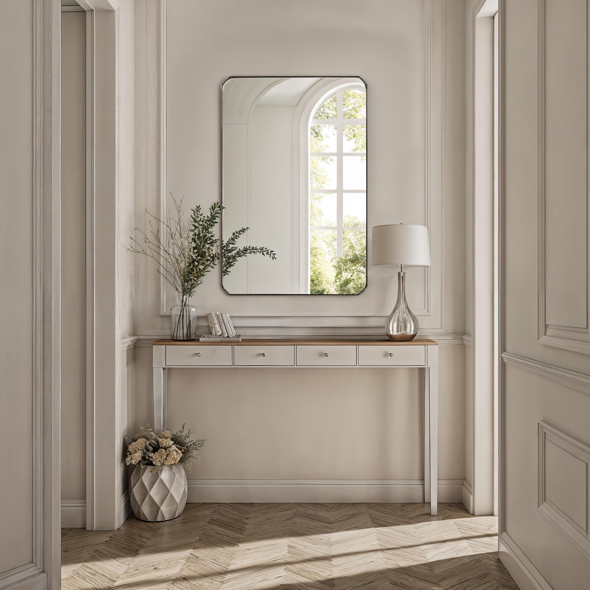 Nate 36" H x 24" W Wall Mirror, Yellow-Mirror-DECOROLALA