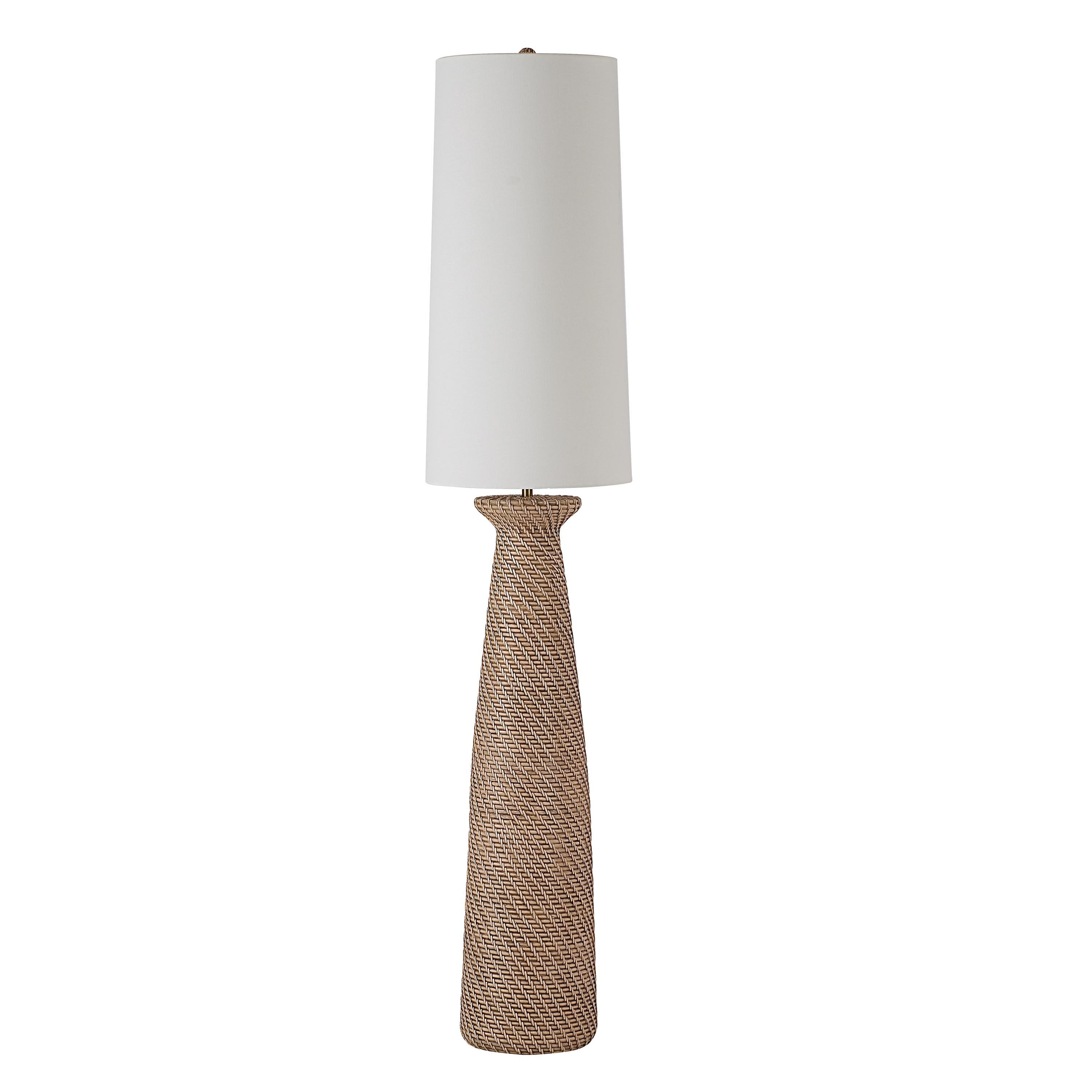 Nathalie 66.75" Floor Lamp, Cream Rattan-Floor Lamp-DECOROLALA