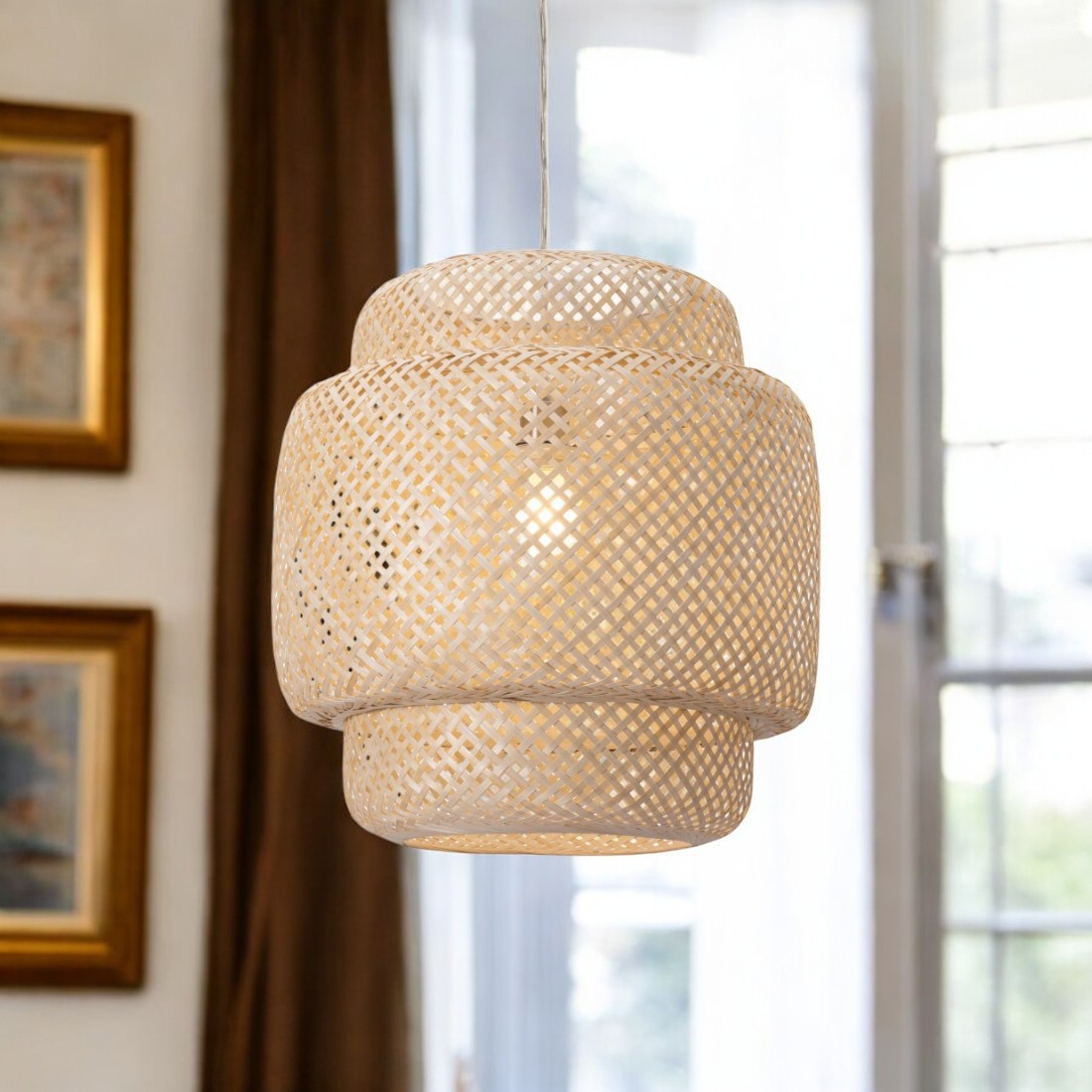 Natural Boho Weave Ceiling Lamp-Chandeliers-DECOROLALA