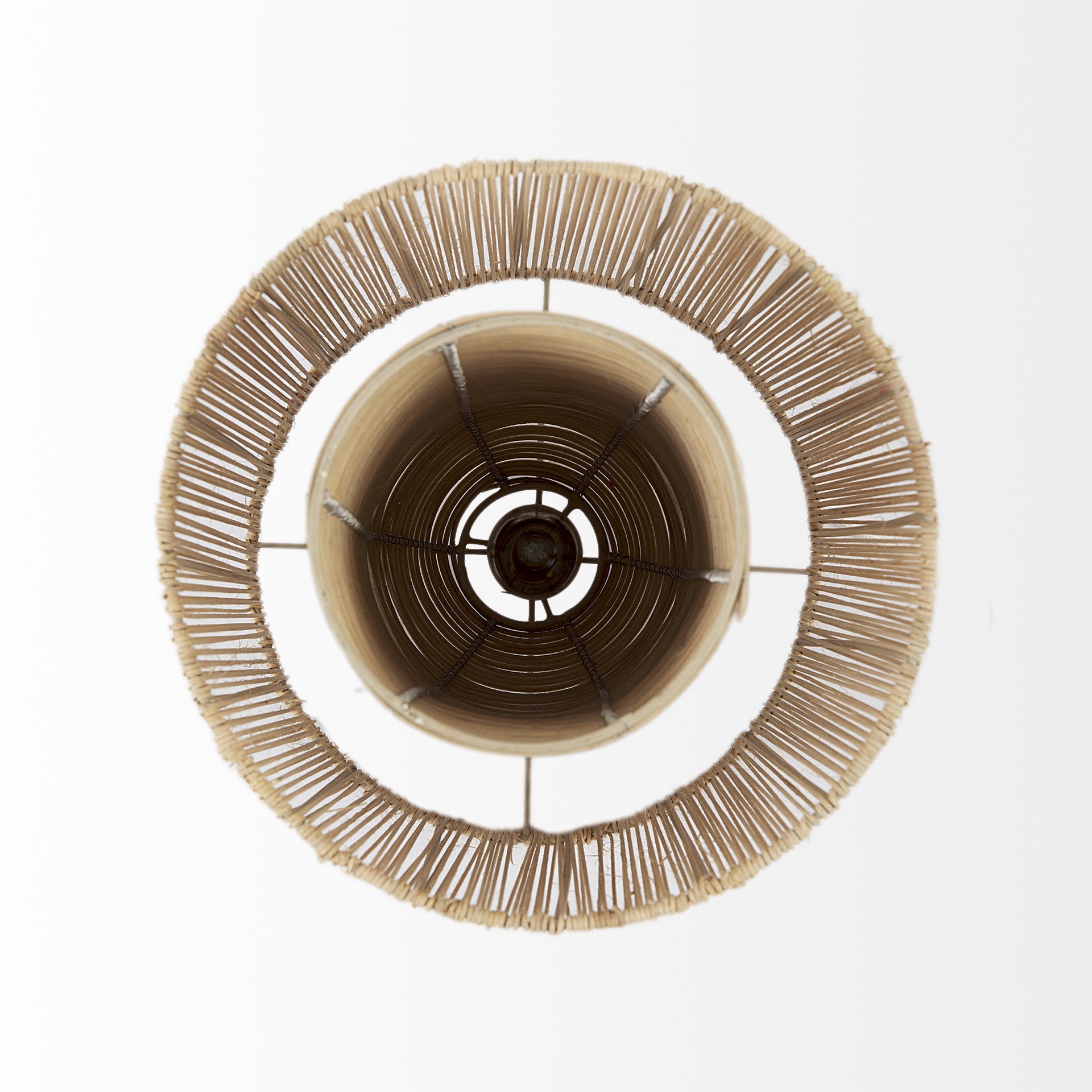 Natural Cane Cylindrical Hanging Pendant Light-Pendants-Hanging Lights-DECOROLALA