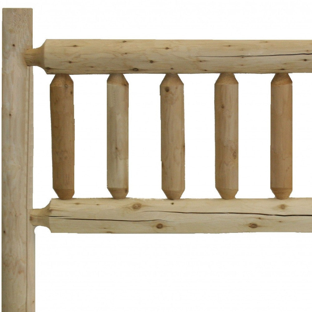 Natural Cedar Log Double Headboard-Standard Beds-DECOROLALA